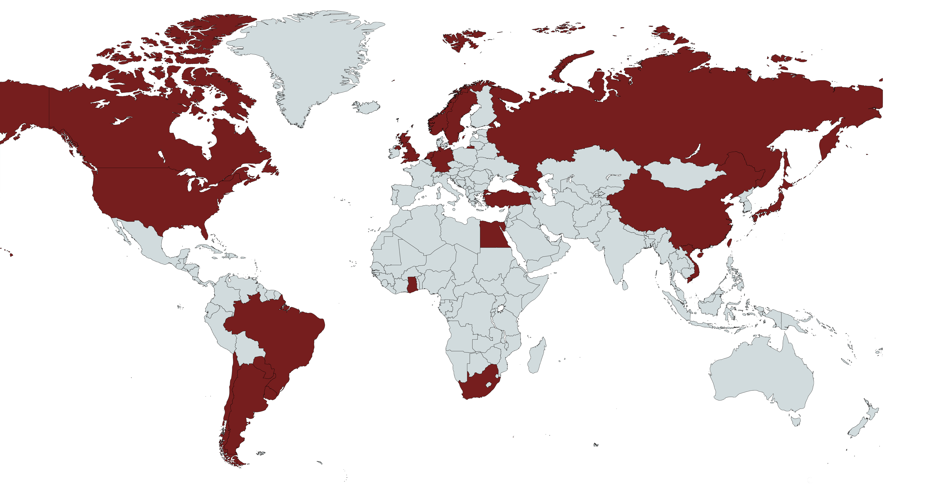 World map showing global trade routes